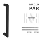 KLAMKA MP kod K02 Ø 25 mm UN (BS - Czarny mat) - para - MP BS (czarny matowy)