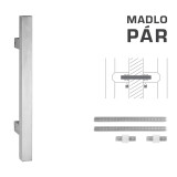 KLAMKA kod MP K31 25x25 mm UN - para (BN - stal nierdzewna szczotkowana) - MP BN (stal nierdzewna szczotkowana)