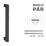 KLAMKA kod MP K02K 25x25 mm - para UN (BS - czarny mat) - MP BS (czarny matowy)