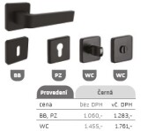 Okucia drzwiowe ROSTEX DANTE/H z bolcami (CZARNY) - ROSTEX CZARNY