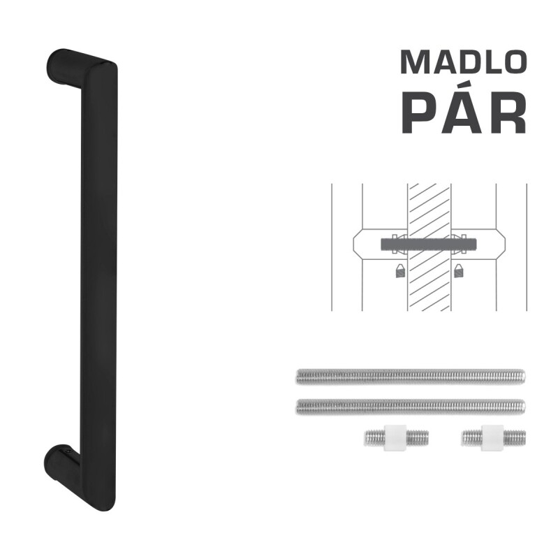 KLAMKA MP kod K02 Ø 25 mm UN (BS - Czarny mat) - para