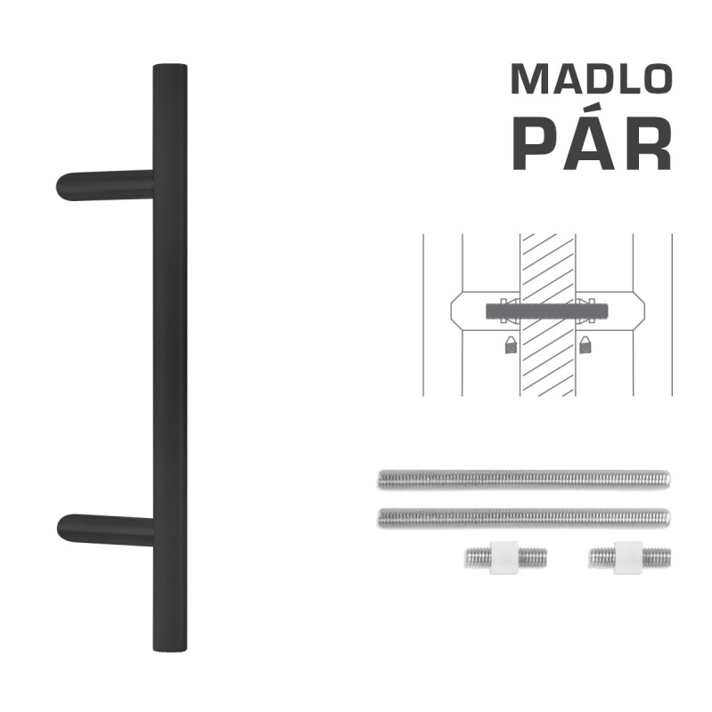 KLAMKA kod MP K10 Ø 30 mm UN - para (BS - czarny mat)