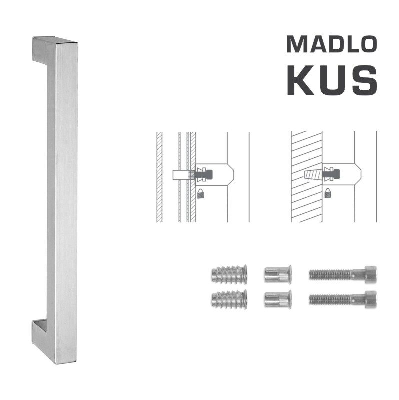 KLAMKA MP kod K02K 25x25 mm SP - szt. (BN - Stal nierdzewna szczotkowana)