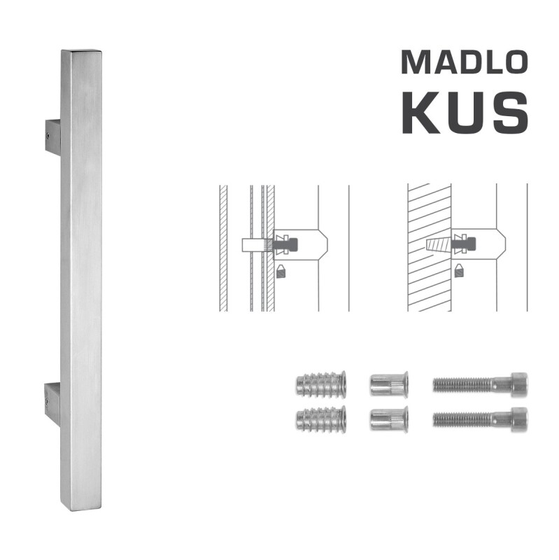 KLAMKA MP kod K31 25x25 mm SP - szt. (BN - Stal nierdzewna szczotkowana)