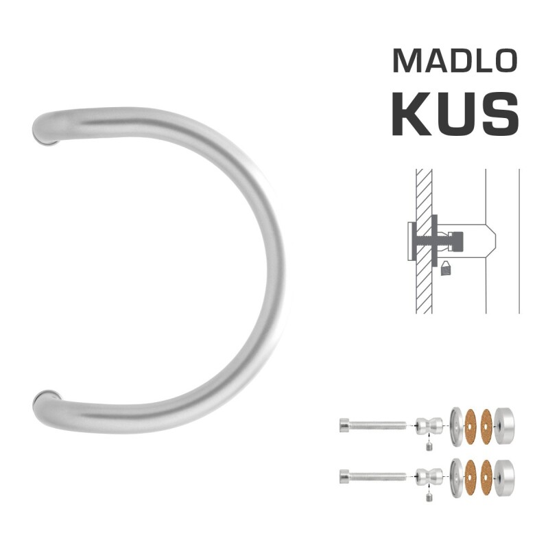 KLAMKA M1 WA/CS-GLASS - szt. (BN - Stal nierdzewna szczotkowana)