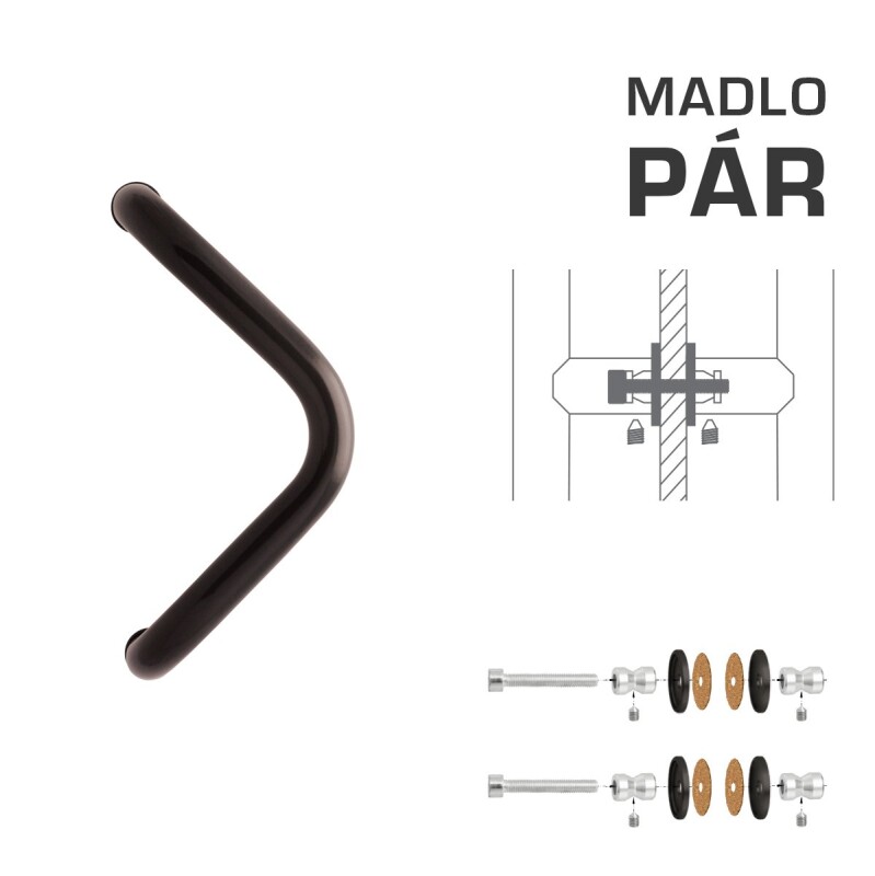 KLAMKA MP M6 WA/AS-GLASS - para (Brązowy RAL 8019)