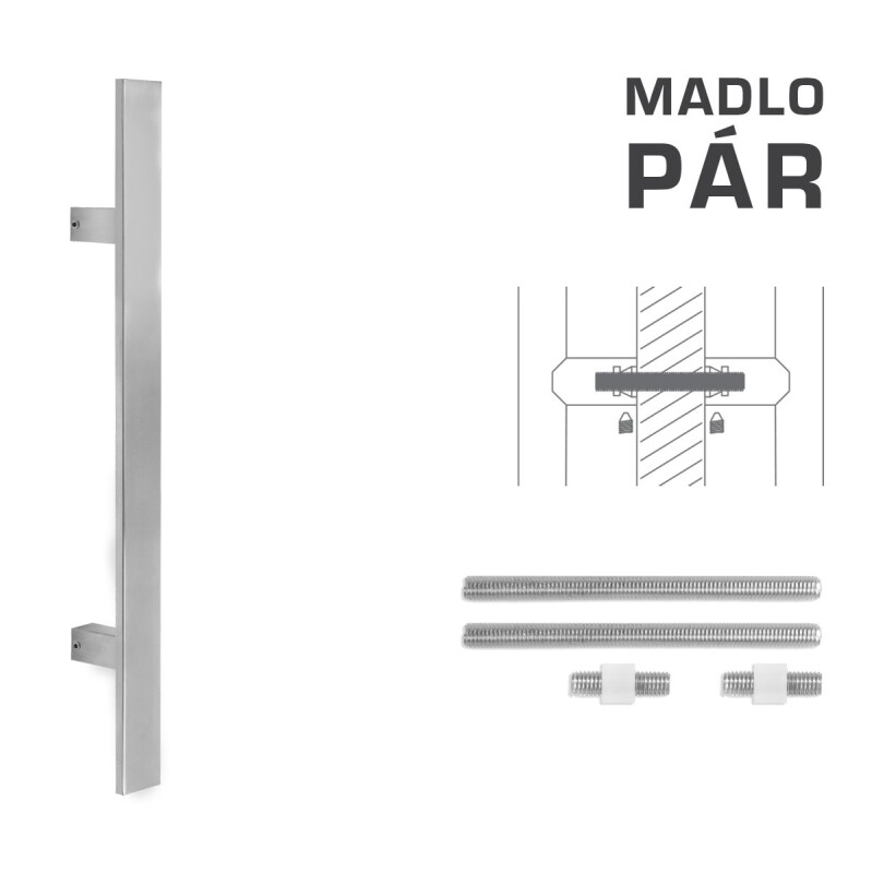 KLAMKA kod MP K41S 40x10 mm UN - para (BN - stal nierdzewna szczotkowana)