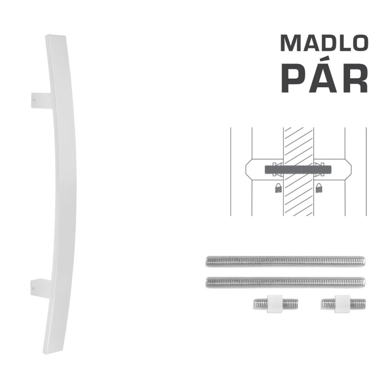 KLAMKA kod MP K41C 40x10 mm UN - para (WS - Biały mat)