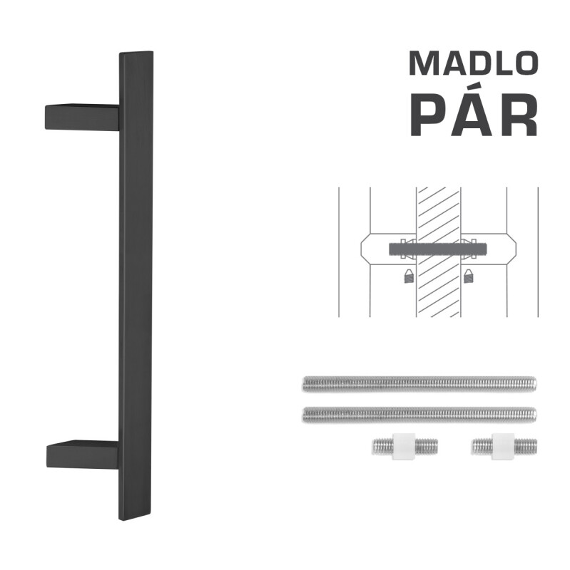 KLAMKA MP kod K41Z 40x10 mm UN - para (BS - Czarny mat)