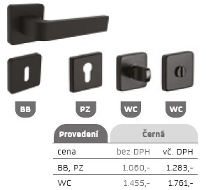 Okucia drzwiowe ROSTEX DANTE/H z bolcami (CZARNY)