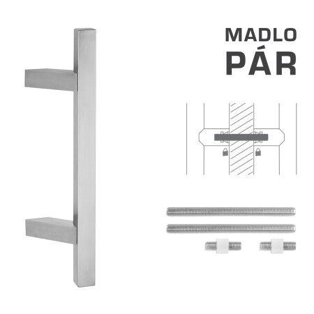 KLAMKA kod MP K31Z 25x25 mm UN - para (BN - stal nierdzewna szczotkowana)