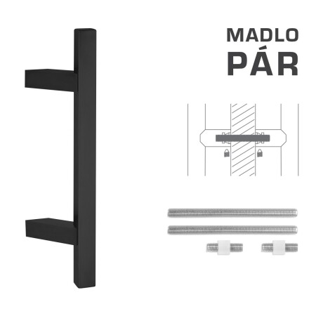 KLAMKA MP kod K31Z 25x25 mm UN - para (BS - Czarny mat)