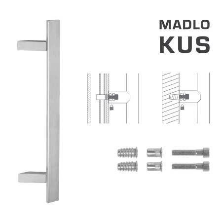 KLAMKA MP kod K41Z 40x10 mm SP - szt. (BN - Stal nierdzewna szczotkowana)