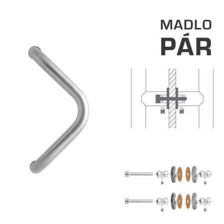 KLAMKA MP M6 WA/AS-GLASS - para (srebrny RAL 9006)