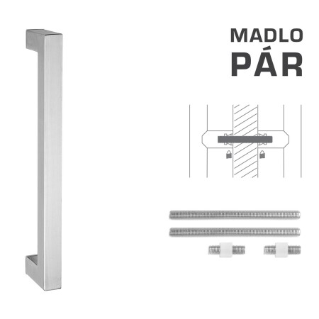 KLAMKA kod MP K02K 25x25 mm UN - para (BN - stal nierdzewna szczotkowana)