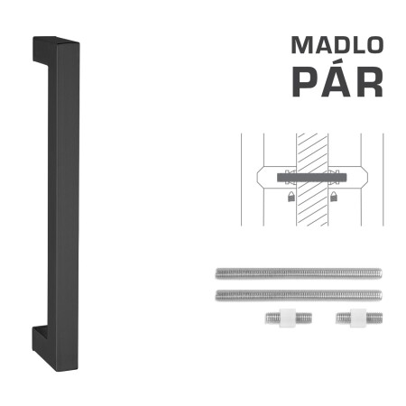 KLAMKA kod MP K02K 25x25 mm - para UN (BS - czarny mat)