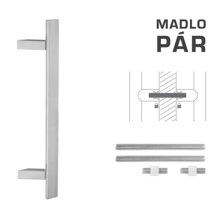 KLAMKA kod MP K41Z 40x10 mm UN - para (BN - stal nierdzewna szczotkowana)