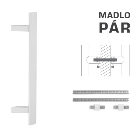 KLAMKA kod MP K41Z 40x10 mm UN - para (WS - Biały mat)