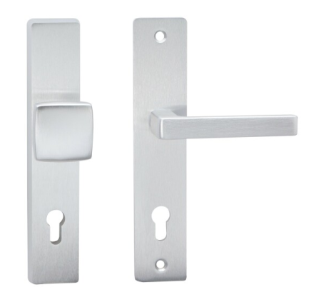 Okucie zabezpieczające COBRA TOWER H z klamką kwadratową (F1 - anodowane na srebrno)