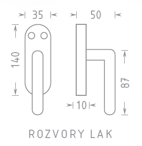 Okucia okienne ACT rozstaw osi lakierowane (BIAŁY)