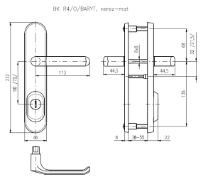 Okucia zabezpieczające ROSTEX BK R4/O BARYT (STAL NIERDZEWNA MATOWA)