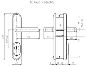 Okucia zabezpieczające ROSTEX BK R4/O DEKOR (CHROMOWANA STAL NIERDZEWNA)