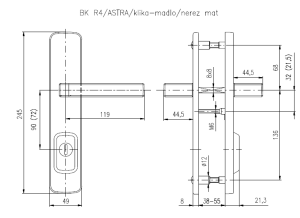 Okucia bezpieczeństwa ROSTEX BK R4 ASTRA 3 klasa (STAL NIERDZEWNA CHROMOWANA)