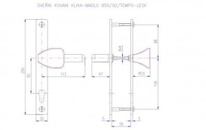 Okucia do drzwi ROSTEX 850 TEMPO (STAL NIERDZEWNA MATOWA)