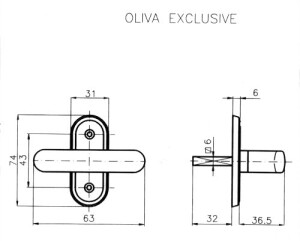 Oliwka okienna ROSTEX EXCLUSIVE (CHROMOWANA STAL NIERDZEWNA)