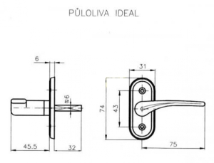 Okno półoliwkowe ROSTEX IDEAL (TITAN GOLD)