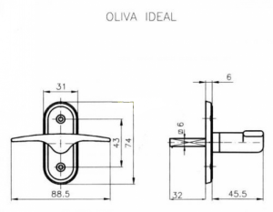 Oliwka okienna ROSTEX IDEAL (CHROMOWANA STAL NIERDZEWNA)