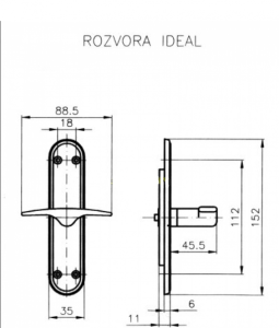 Szyba dwukierunkowa z rozstawem osi ROSTEX IDEAL (TITAN GOLD)