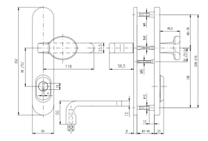 Okucia zabezpieczające ROSTEX BK RX 1-50 SOLID IV klasa (STAL NIERDZEWNA MATOWA)