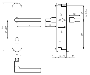 Okucia zabezpieczające ROSTEX BK 807/O BRIT (STAL NIERDZEWNA MAT TITAN)