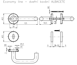 Okucia obiektowe ROSTEX ALBACETE (STAL NIERDZEWNA MATOWA)