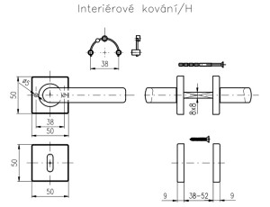 Okucia drzwiowe ROSTEX BOLOGNA/H (STAL NIERDZEWNA MATOWA)