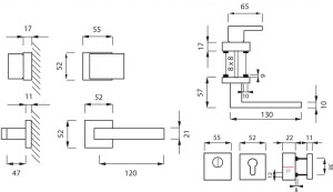 Okucia zabezpieczające MP CUBO/SQUARE HR 3230/2275 (OCS)