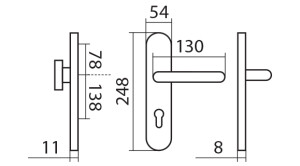 Okucia zabezpieczające TWIN COLUMBUS KLESO HR H2094 KS DEF (E)