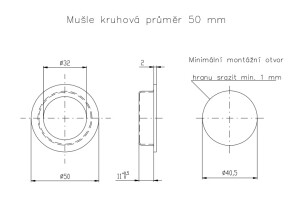 Płaszcz do drzwi przesuwnych ROSTEX okrągły o średnicy 50 mm (STAL NIERDZEWNA MATOWA)