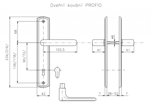 Okucia drzwiowe ROSTEX PROFIO (STAL NIERDZEWNA MATOWA)