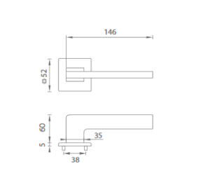 Okucia drzwiowe MP Junior HR 4140Q 5 S (BS - Czarny mat)