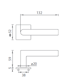 Okucia drzwiowe MP Favorit - HR 2002 5S (BS - czarny mat)