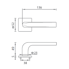 Okucia drzwiowe MP TI - IDEAL - HR 4162Q 5S (OCS - Chrom szczotkowany)