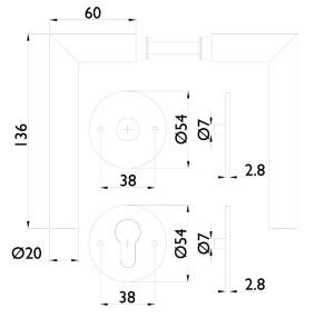 Okucia drzwiowe TWIN VISION H 1802FL FAST LOCK (CM)