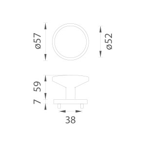 Kula drzwiowa MP ORTICA - R 7S (BS - Czarny mat)