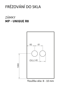 MP - UNIQUE R8 - Uchwyt szklany ERBA LOCK - BB (BS - Czarny mat)