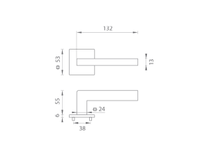 Okucia drzwiowe MP - PRIMA - HR SQ6 (BS - Czarny mat)