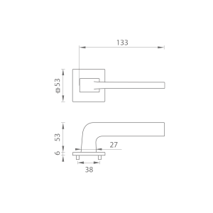 Okucia drzwiowe MP - VIVA - HR SQ6 (BS - Czarny mat)