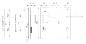 Okucia zabezpieczające MP AXA - OMEGA2 PLUS (F6 - Inox elox)