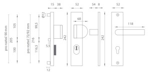 Okucia zabezpieczające MP AXA - ATLAS2 PLUS (F6 - Inox elox)